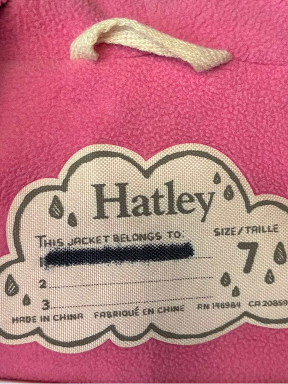Hatley Pink Lined Kids' Hooded Jacket with Blue Trim - Picture 2 of 12